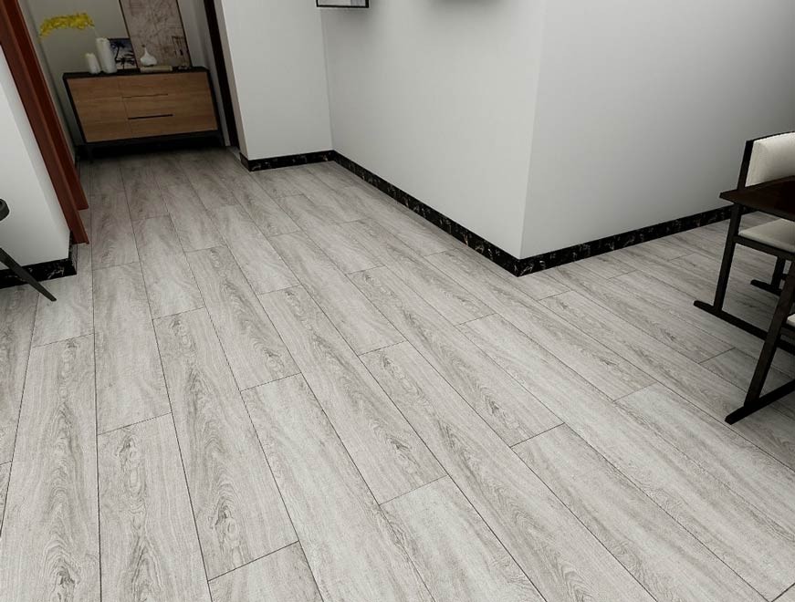 Thiết kế sàn nhựa màu trắng cao cấp trong trang trí nội thất